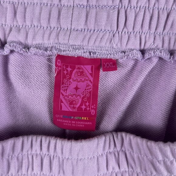 Queen Of Sparkles Shorts Womens XXL Purple Bunny Sequin Sweat Easter Lounge - Picture 5 of 16